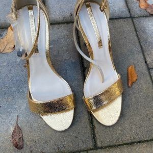 ZARA Gold Stiletto Heels Brand New